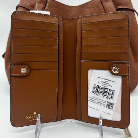 Kate Spade Large Dumpling Satchel Crossbody Bag & Leather Slim Bifold Wallet - Picture 12 of 14